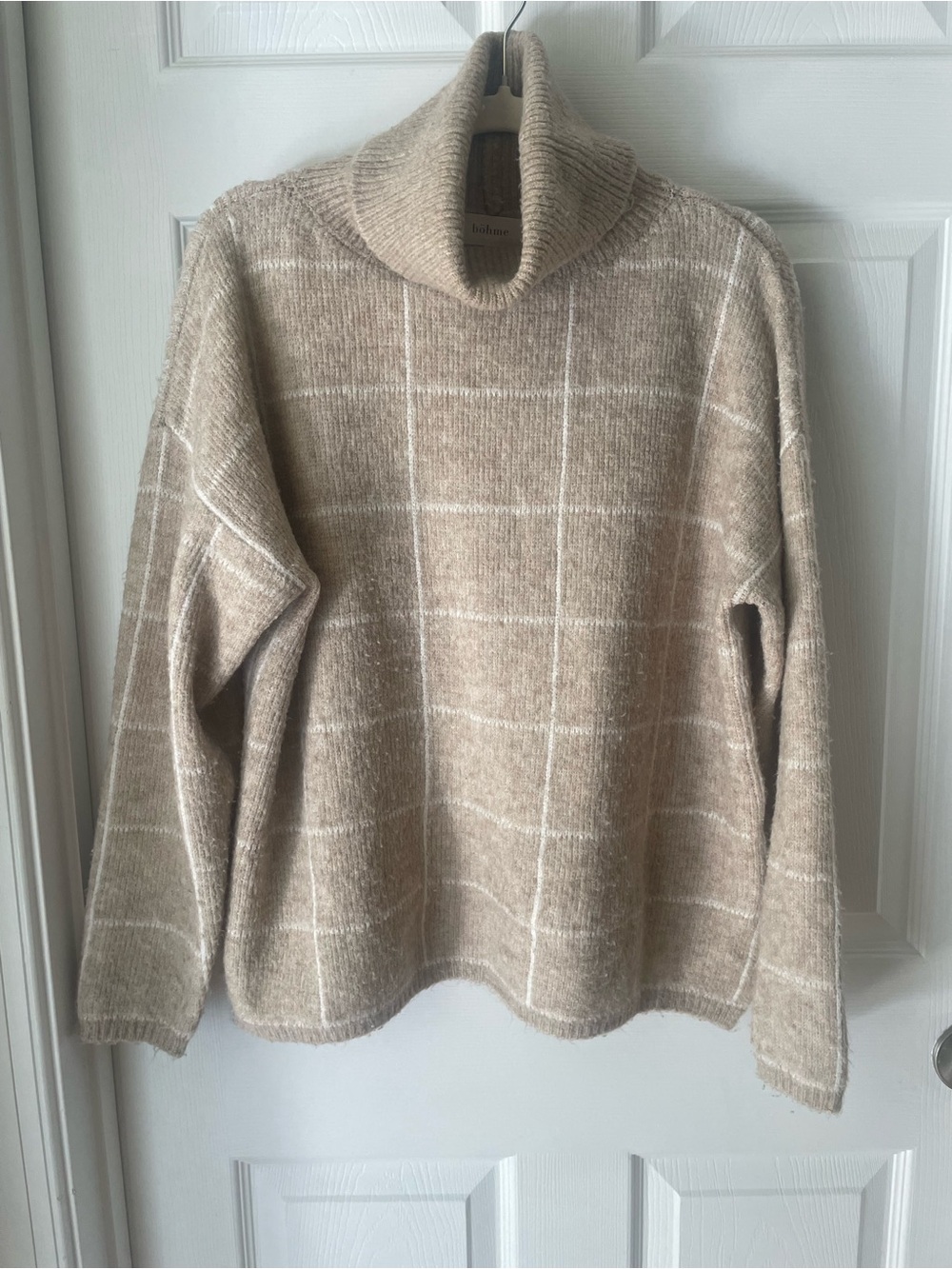 Cozy Windowpane Turtleneck Sweater